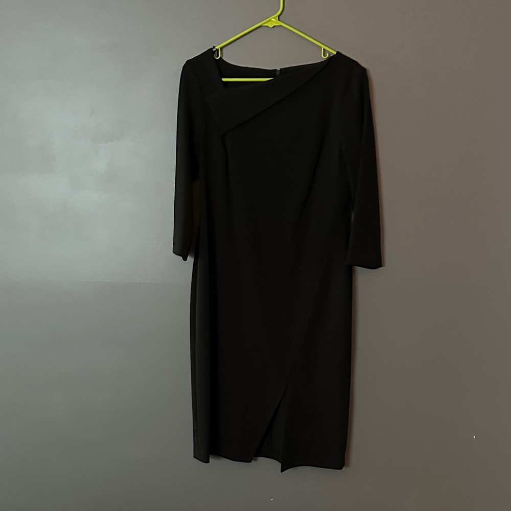 Calvin Klein Asymmetrical Black Long Sleeve Dress